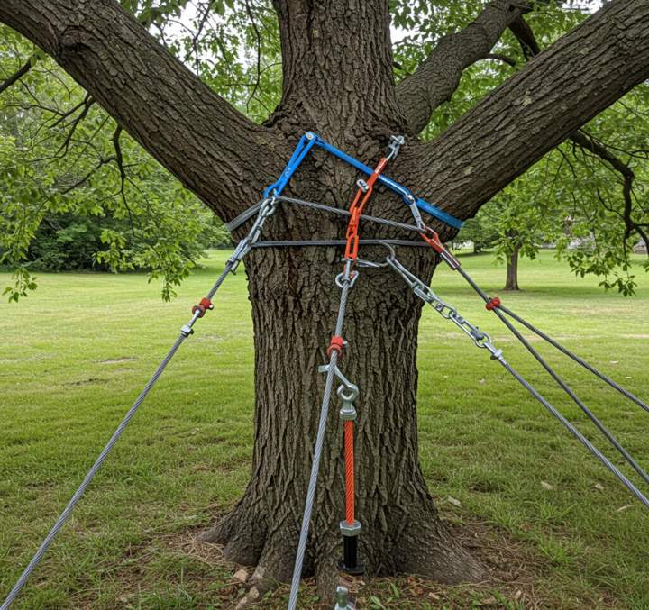 Protégez vos arbres fragilisés avec nos solutions de haubanage.